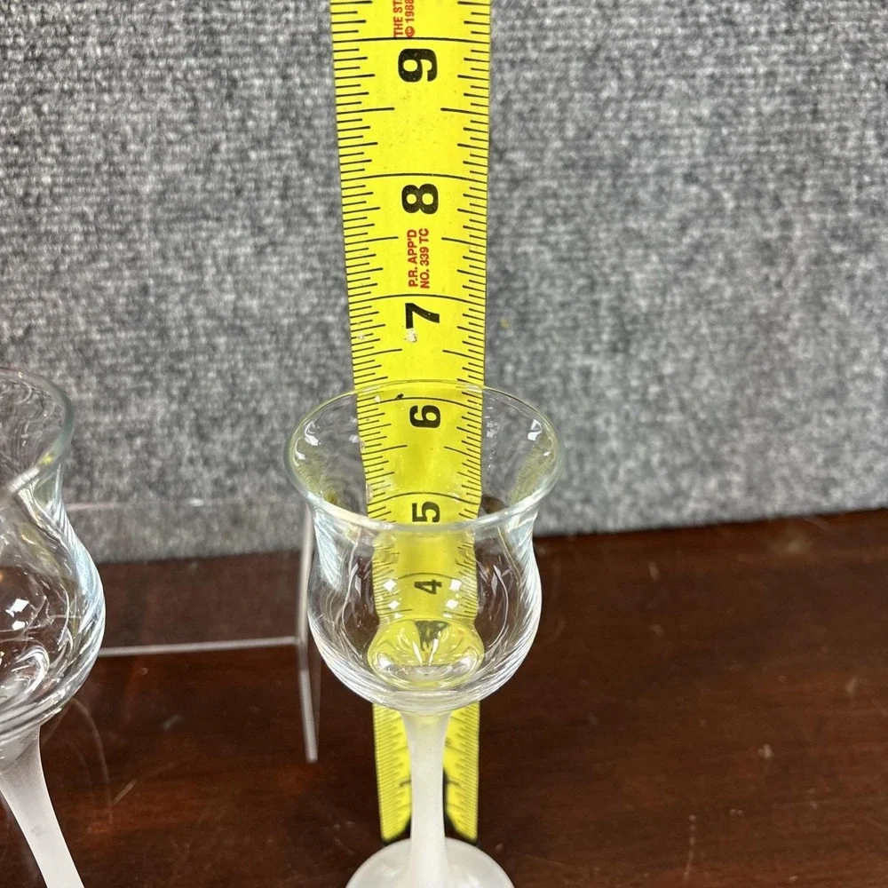 Partylite Iced Crystal Trio Set Frosted Stem Glass Votive Tealight Holder P9248